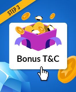 Bonus terms include wagering requirements and time limits.