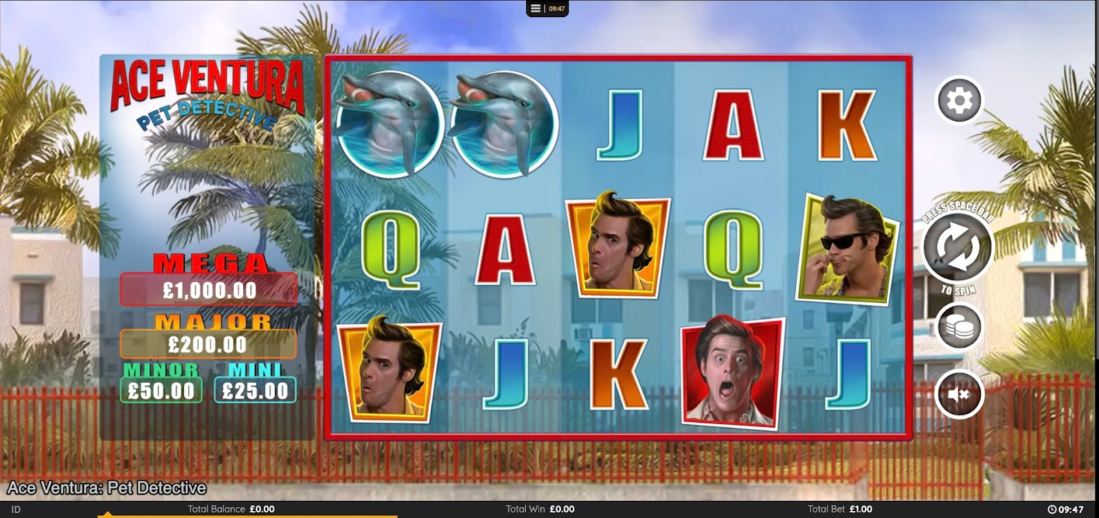 Playing Ace Ventura: Pet Detective slot online